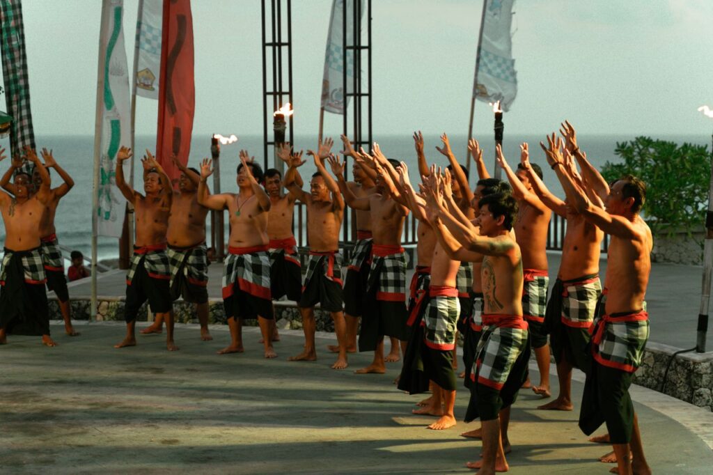 Kecak fire dance at sunset