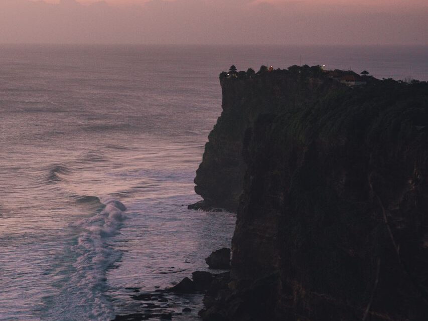 Bali cliffs at sunset