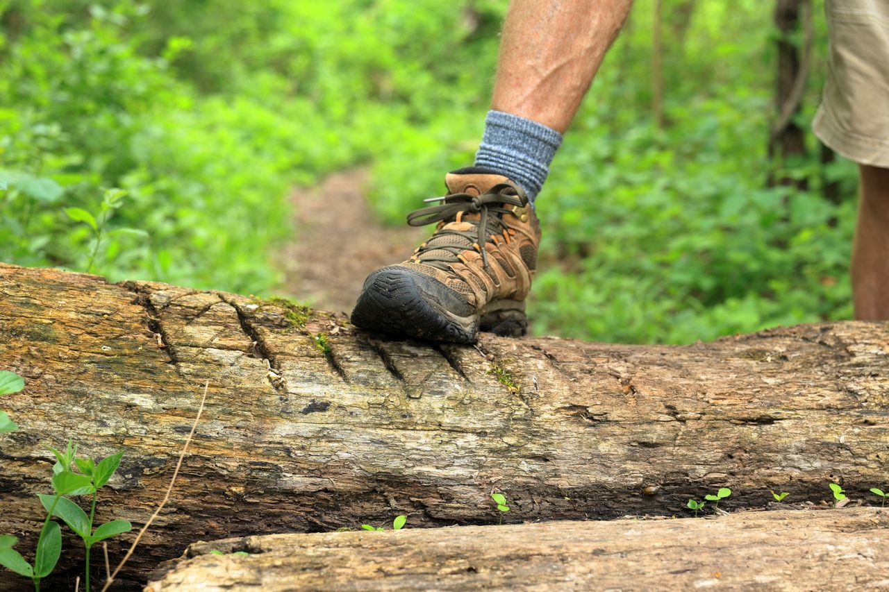 Hiking boot on a trail, the right footwear for a Mount Batur sunrise